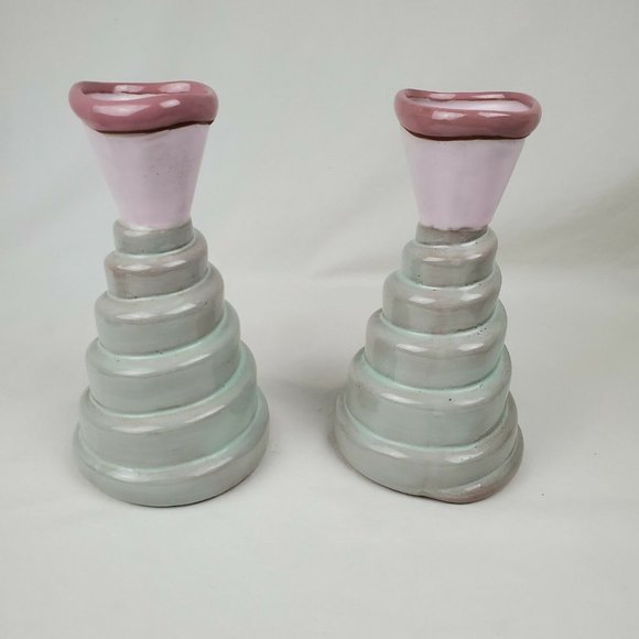 2 Butter and Toast Pottery Vintage Candlesticks Ho - Picture 10 of 11